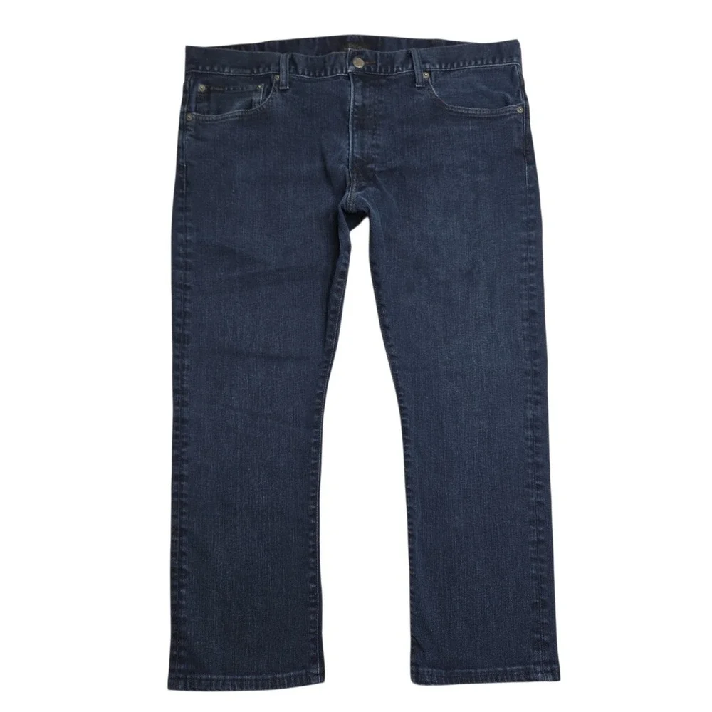 Polo Ralph Lauren Jeans Mens 38x25 Blue Dark Wash Varick Slim Straight Tag 38x30